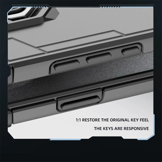 Motorola Edge 50 Neo / Motorola Edge 60 Neo Hoesje - MobyDefend Dubbelgelaagde Pantsercase Met Standaard - Zwart