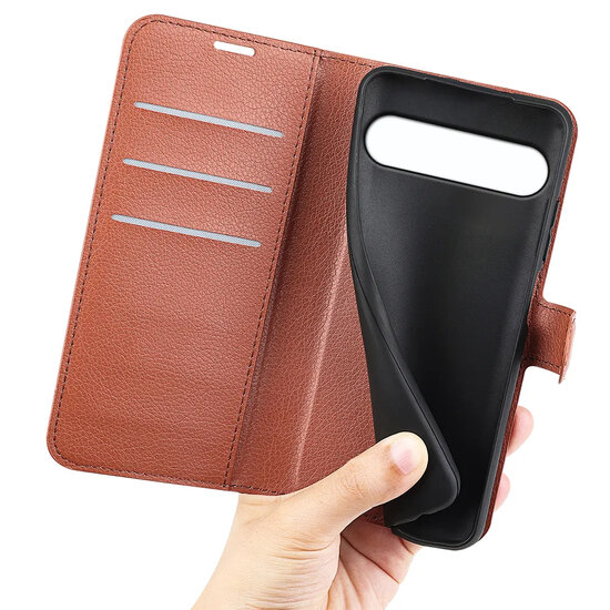 Sony Xperia 10 VII Hoesje - MobyDefend Kunstleren Wallet Book Case (Sluiting Voorkant) - Bruin