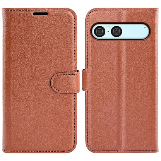 Sony Xperia 10 VII Hoesje - MobyDefend Kunstleren Wallet Book Case (Sluiting Voorkant) - Bruin