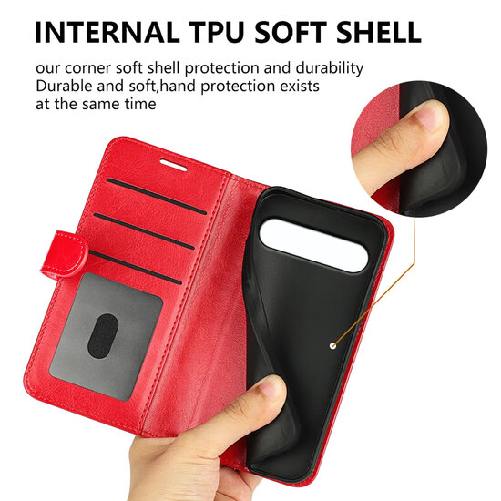 Sony Xperia 10 VII Hoesje - MobyDefend Wallet Book Case (Sluiting Achterkant) - Rood