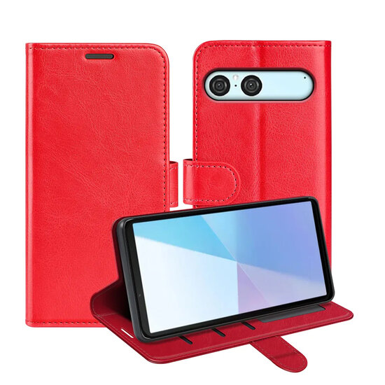 Sony Xperia 10 VII Hoesje - MobyDefend Wallet Book Case (Sluiting Achterkant) - Rood