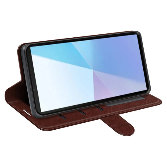 Sony Xperia 10 VII Hoesje - MobyDefend Wallet Book Case (Sluiting Achterkant) - Bruin