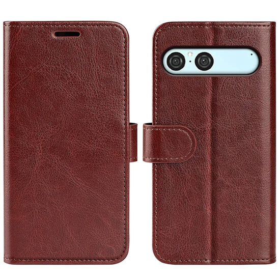 Sony Xperia 10 VII Hoesje - MobyDefend Wallet Book Case (Sluiting Achterkant) - Bruin