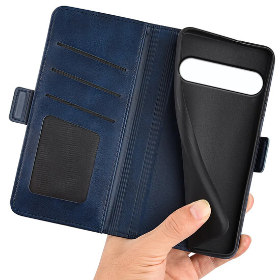 Sony Xperia 10 VII Hoesje - MobyDefend Luxe Wallet Book Case (Sluiting Zijkant) - Blauw