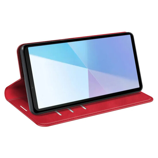 Sony Xperia 10 VII Hoesje - MobyDefend Luxe Wallet Bookcase (Magnetische Sluiting) - Rood