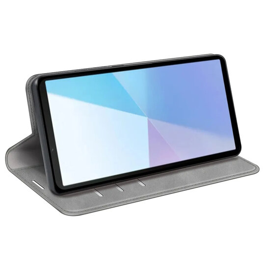 Sony Xperia 10 VII Hoesje - MobyDefend Luxe Wallet Bookcase (Magnetische Sluiting) - Grijs