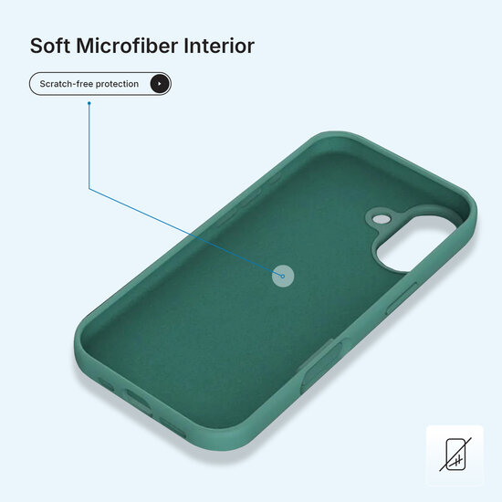 iPhone 17 Hoesje - MobyDefend Matte Siliconen Backcover - Groen