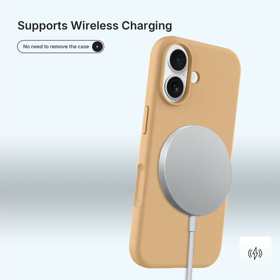 iPhone 17 Hoesje - MobyDefend Matte Siliconen Backcover - Licht Oker