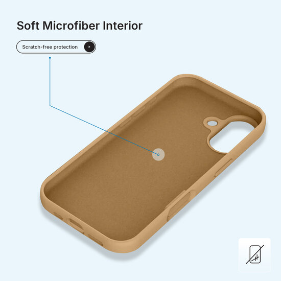 iPhone 17 Hoesje - MobyDefend Matte Siliconen Backcover - Licht Oker