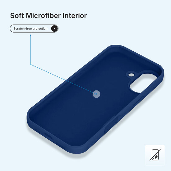 iPhone 17 Hoesje - MobyDefend Matte Siliconen Backcover - Blauw