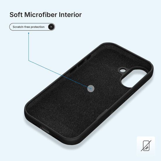 iPhone 17 Hoesje - MobyDefend Matte Siliconen Backcover - Zwart