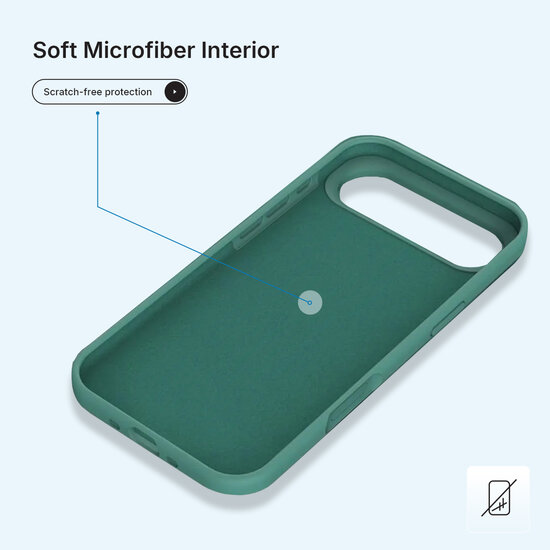 iPhone Air Hoesje - MobyDefend Matte Siliconen Backcover - Groen