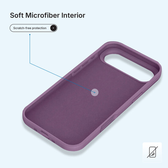 iPhone Air Hoesje - MobyDefend Matte Siliconen Backcover - Paars