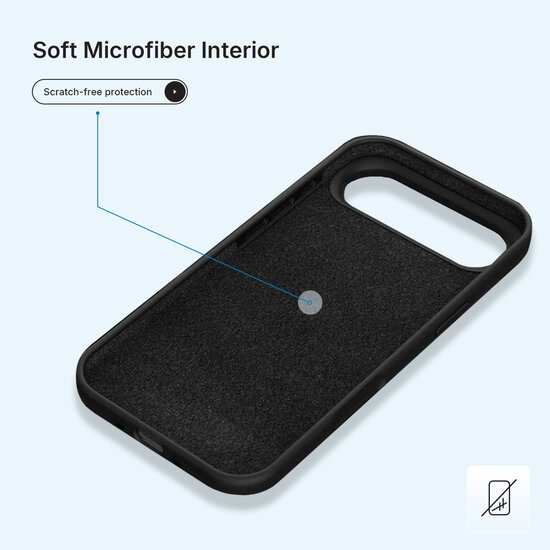 iPhone Air Hoesje - MobyDefend Matte Siliconen Backcover - Zwart