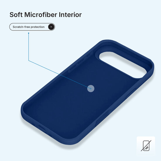 iPhone Air Hoesje - MobyDefend Matte Siliconen Backcover - Blauw