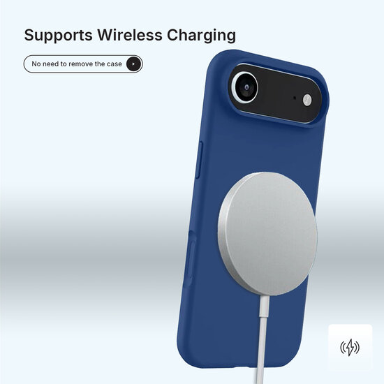 iPhone Air Hoesje - MobyDefend Matte Siliconen Backcover - Blauw