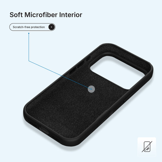 iPhone 17 Pro Hoesje - MobyDefend Matte Siliconen Backcover - Zwart