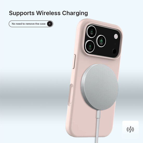 iPhone 17 Pro Hoesje - MobyDefend Matte Siliconen Backcover - Roze