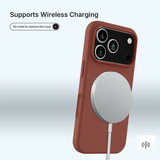 iPhone 17 Pro Max Hoesje - MobyDefend Matte Siliconen Backcover - Terracotta