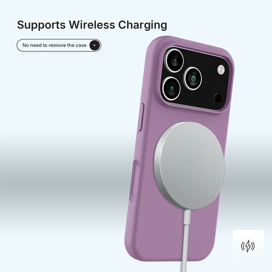 iPhone 17 Pro Max Hoesje - MobyDefend Matte Siliconen Backcover - Paars