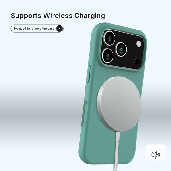 iPhone 17 Pro Max Hoesje - MobyDefend Matte Siliconen Backcover - Groen