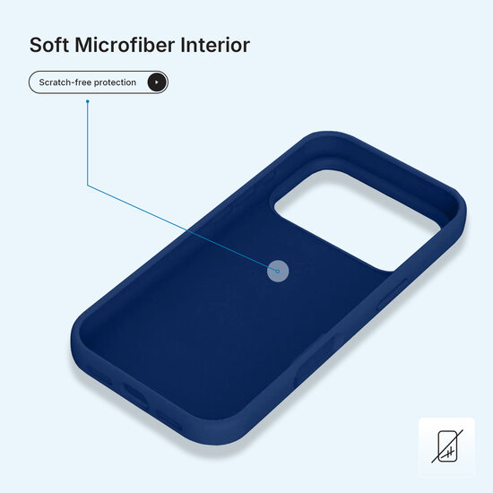 iPhone 17 Pro Max Hoesje - MobyDefend Matte Siliconen Backcover - Blauw