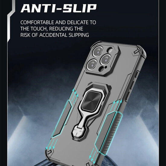 Samsung Galaxy A17 Hoesje - MobyDefend Dubbelgelaagde Pantsercase Met Standaard - Zilvergrijs