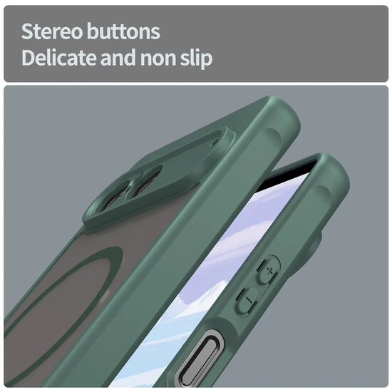 Sony Xperia 10 VII Hoesje - MobyDefend MagSafe Case Mat Transparant Met Gekleurde Rand - Groen