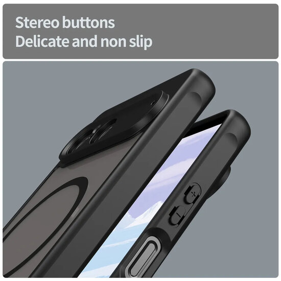 Sony Xperia 10 VII Hoesje - MobyDefend MagSafe Case Mat Transparant Met Gekleurde Rand - Zwart