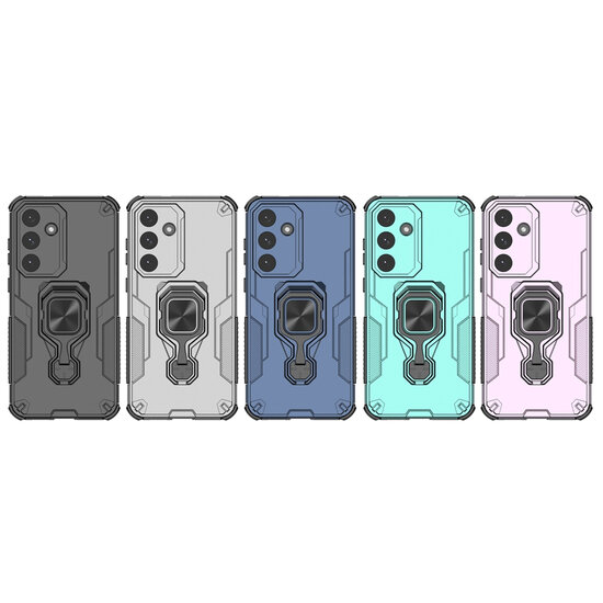 Samsung Galaxy S25 FE Hoesje - MobyDefend Dubbelgelaagde Pantsercase Met Standaard - Roze