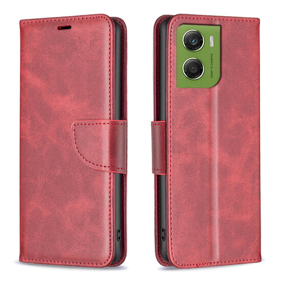 Motorola Moto G06 / Motorola Moto G06 Power Hoesje - MobyDefend Wallet Book Case Met Koord - Rood