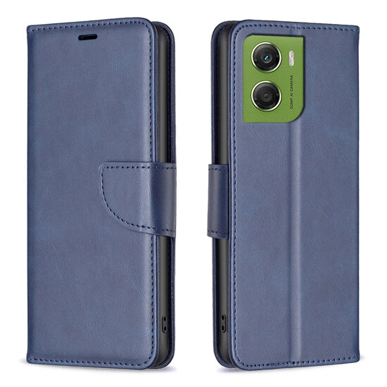 Motorola Moto G06 / Motorola Moto G06 Power Hoesje - MobyDefend Wallet Book Case Met Koord - Blauw
