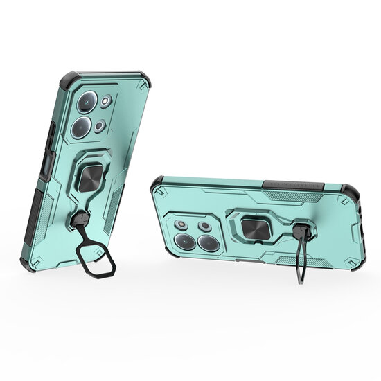 Xiaomi Redmi 15C 5G Hoesje - MobyDefend Dubbelgelaagde Pantsercase Met Standaard - Turquoise