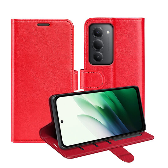 Xiaomi Redmi 15 5G Hoesje - MobyDefend Wallet Book Case (Sluiting Achterkant) - Rood