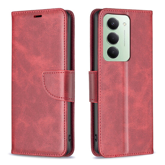 Xiaomi Redmi 15 5G Hoesje - MobyDefend Wallet Book Case Met Koord - Rood