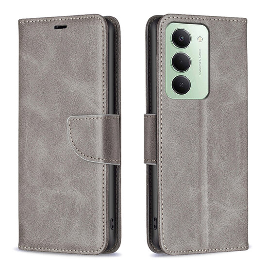 Xiaomi Redmi 15 5G Hoesje - MobyDefend Wallet Book Case Met Koord - Grijs