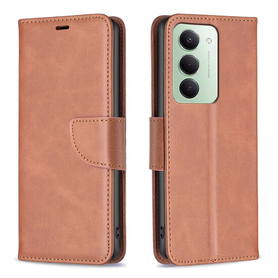 Xiaomi Redmi 15 5G Hoesje - MobyDefend Wallet Book Case Met Koord - Bruin