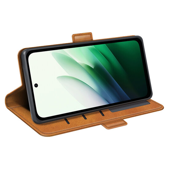 Xiaomi Redmi 15 5G Hoesje - MobyDefend Luxe Wallet Book Case (Sluiting Zijkant) - Lichtbruin