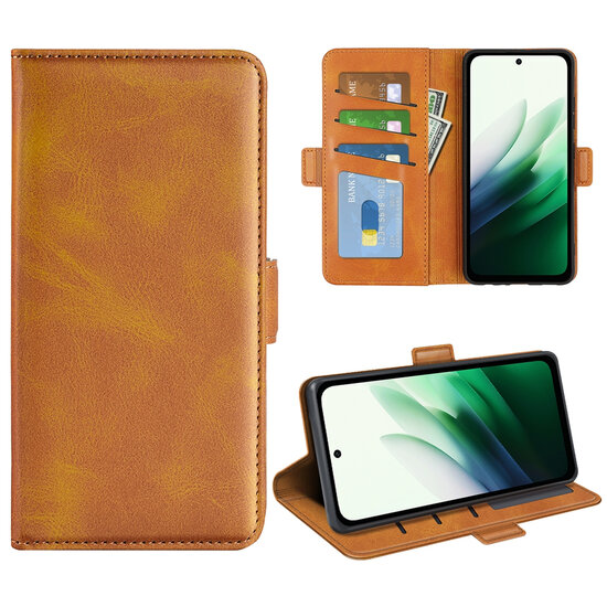 Xiaomi Redmi 15 5G Hoesje - MobyDefend Luxe Wallet Book Case (Sluiting Zijkant) - Lichtbruin