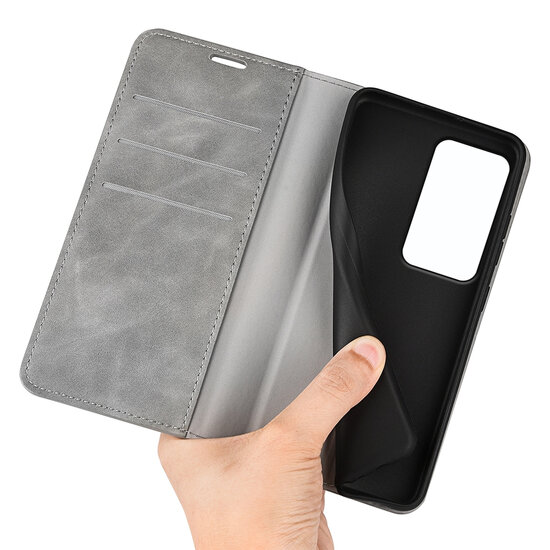 Xiaomi Redmi 15 5G Hoesje - MobyDefend Luxe Wallet Bookcase (Magnetische Sluiting) - Grijs