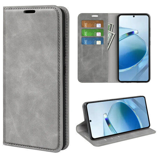 Xiaomi Redmi 15C 4G Hoesje - MobyDefend Luxe Wallet Bookcase (Magnetische Sluiting) - Grijs