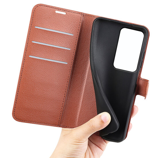 Xiaomi Redmi 15 5G Hoesje - MobyDefend Kunstleren Wallet Book Case (Sluiting Voorkant) - Bruin
