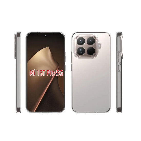 Xiaomi 15T Pro Hoesje - MobyDefend Transparante TPU Backcover - Volledig Doorzichtig