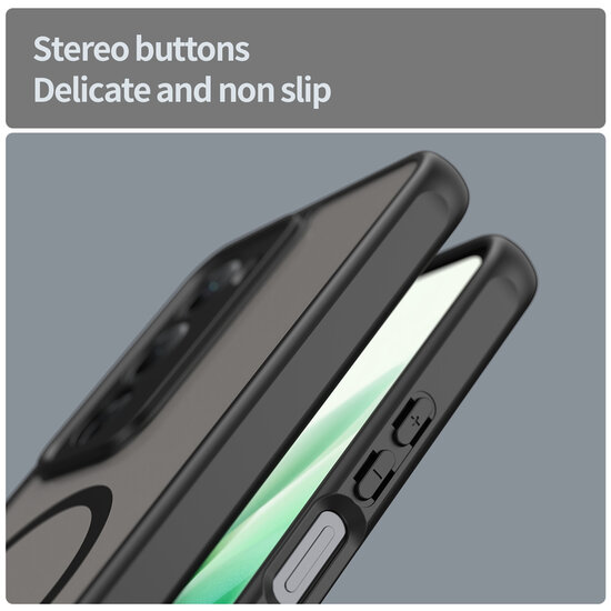 Xiaomi Redmi 15 5G Hoesje - MobyDefend MagSafe Case Mat Transparant Met Gekleurde Rand - Groen