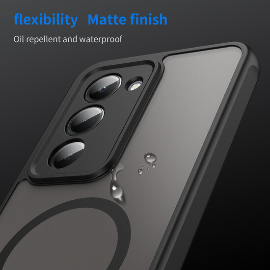 Xiaomi Redmi 15 5G Hoesje - MobyDefend MagSafe Case Mat Transparant Met Gekleurde Rand - Blauw