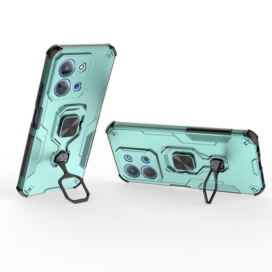 Xiaomi Redmi 15C 4G Hoesje - MobyDefend Dubbelgelaagde Pantsercase Met Standaard - Turquoise