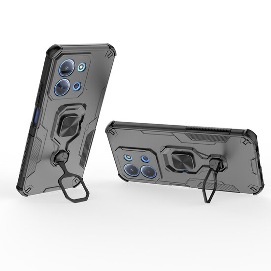 Xiaomi Redmi 15C 4G Hoesje - MobyDefend Dubbelgelaagde Pantsercase Met Standaard - Zwart