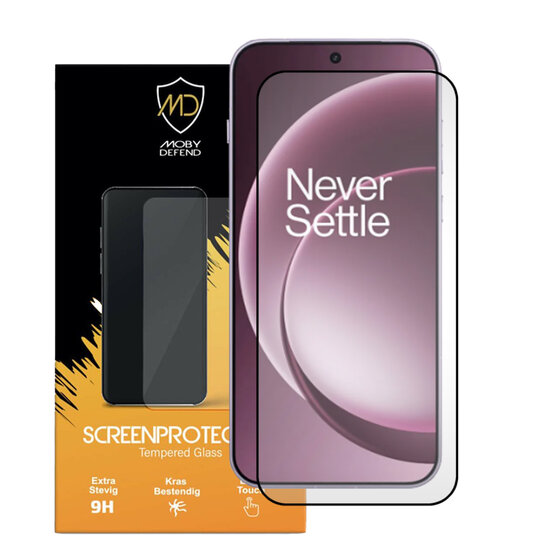 OnePlus 15 Screenprotector - MobyDefend Screensaver Met Zwarte Randen - Gehard Glas 