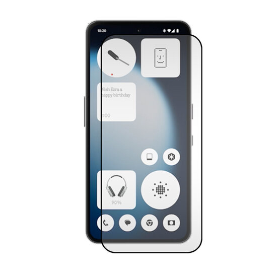 Nothing Phone (3a) Lite Screenprotector - MobyDefend Screensaver Met Zwarte Randen - Gehard Glas 