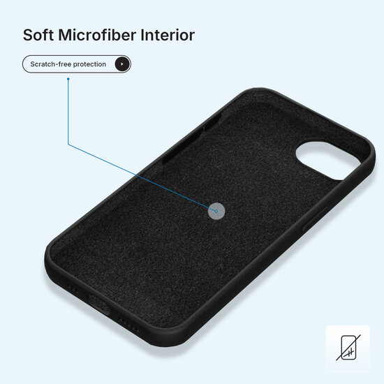 iPhone 16e Hoesje - MobyDefend Matte Siliconen Backcover - Zwart